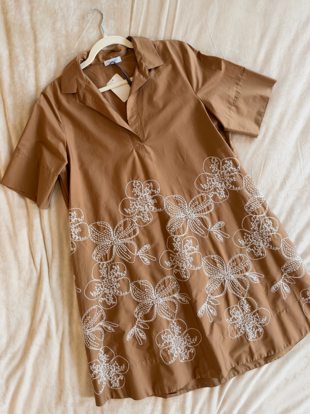 Embroidered Cotton Poplin Dress / NWT / Rosso35